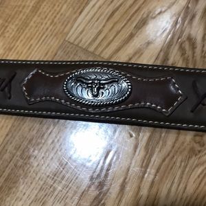 Leather barbed wire western belt size 36